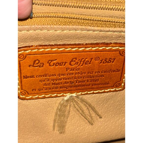 La Tour Eiffel Paris Purse VTG Handbag Multi Color Genuine Leather Shoulder Bag - Picture 11 of 13